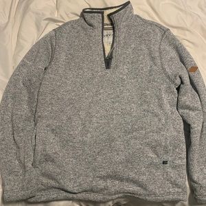 brighton heather grey fleece zip pullover